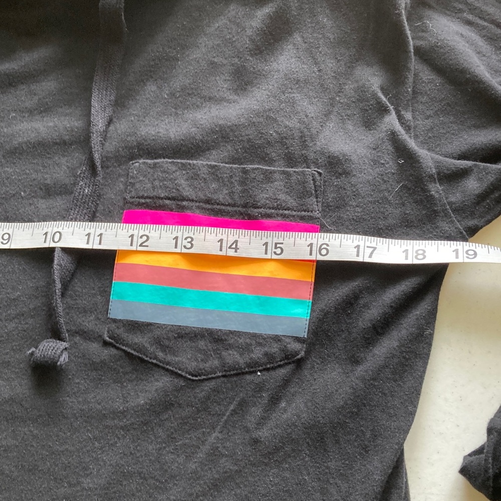 PINK Victoria's Secret Black Hoodie with Rainbow Pocket - Picture 7 of 8